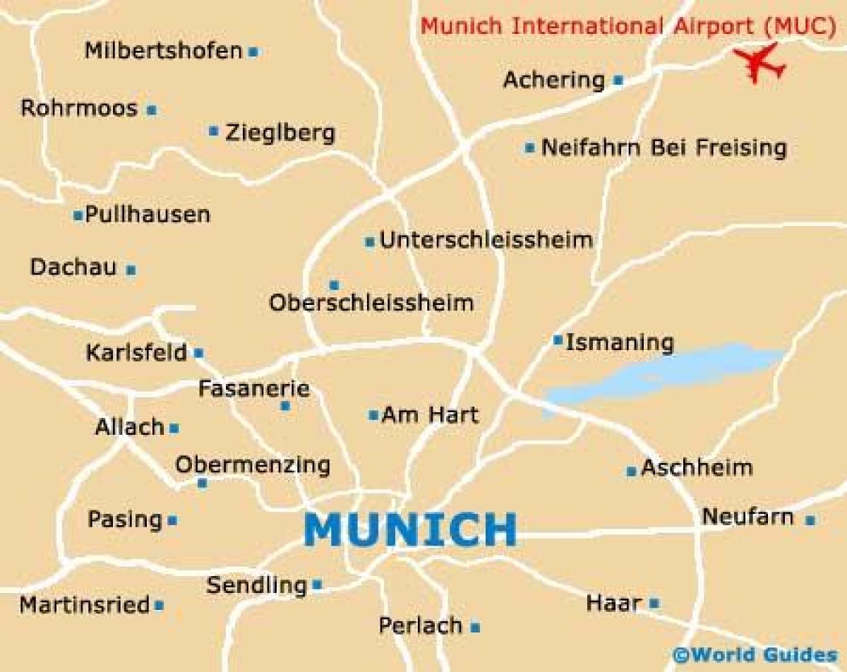 Mapa de los aeropuertos de Múnich
