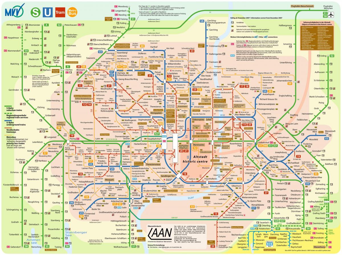 Mapa de la estación de autobuses de Múnich