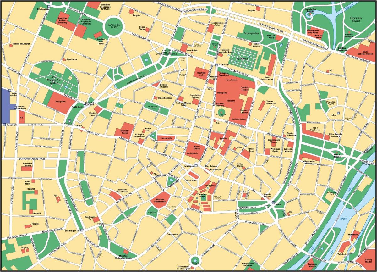 Mapa de calles de Múnich