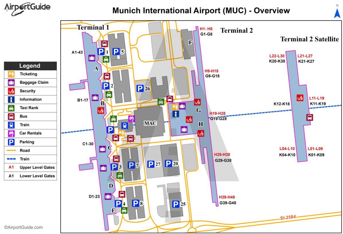 Mapa de la terminal del aeropuerto de Múnich