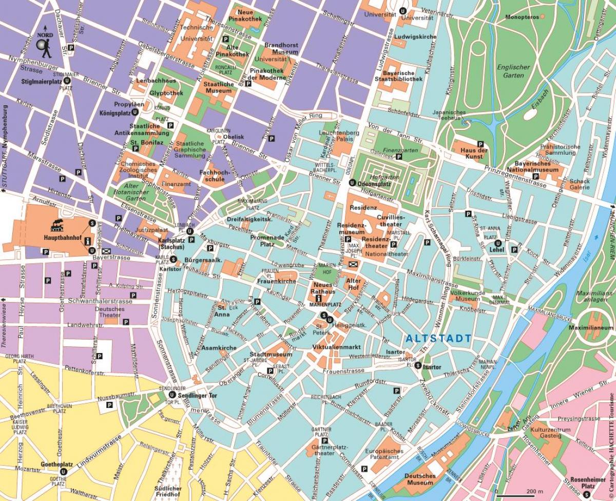 Mapa del centro de Múnich