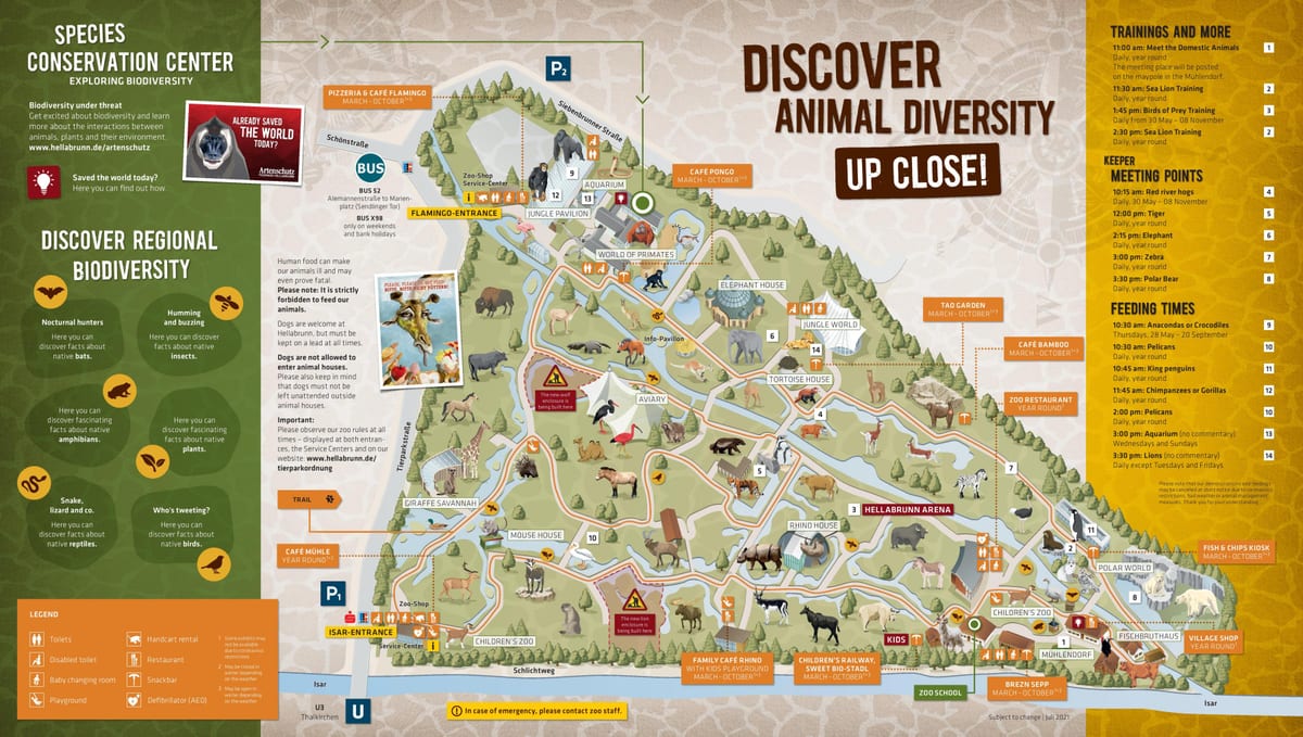 Mapa del parque zoológico de Múnich