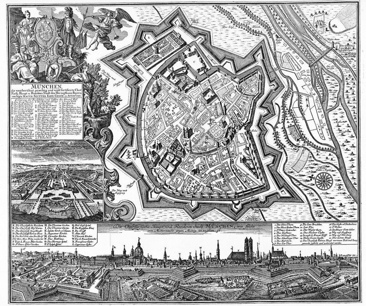 Mapa antiguo de Múnich